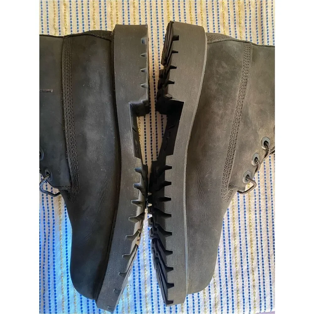 Timberland Junior's Size 5 EU 37.5 6” Premium Black Suede Work Boots NEW